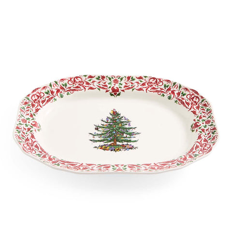 NEW - Spode - Christmas Tree Yuletide - Rectangular Tray - Tree & Yuletide Border