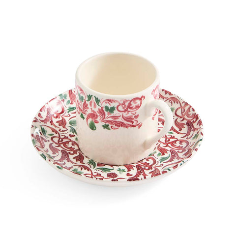 NEW - Spode - Christmas Tree Yuletide - Set of 2 Espresso Cups & Saucer