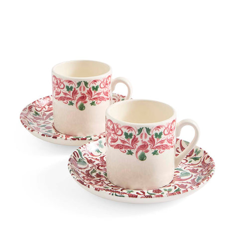 NEW - Spode - Christmas Tree Yuletide - Set of 2 Espresso Cups & Saucer