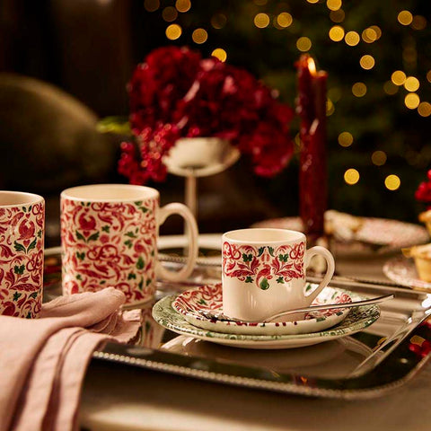 NEW - Spode - Christmas Tree Yuletide - Set of 2 Espresso Cups & Saucer