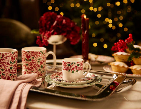 NEW - Spode - Christmas Tree Yuletide - Set of 2 Espresso Cups & Saucer