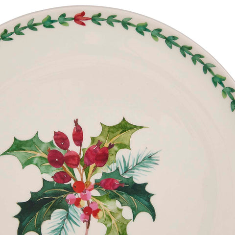 NEW - Portmeirion - Botanic Garden - Christmas - Dinner Plate - Holly & Border