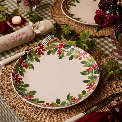 NEW - Portmeirion - Botanic Garden - Christmas - Dinner Plate - Holly & Berries