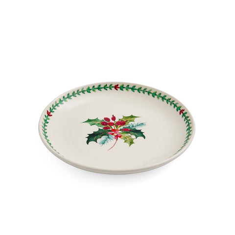 NEW - Portmeirion - Botanic Garden - Christmas - Salad Plate - Holly & Border