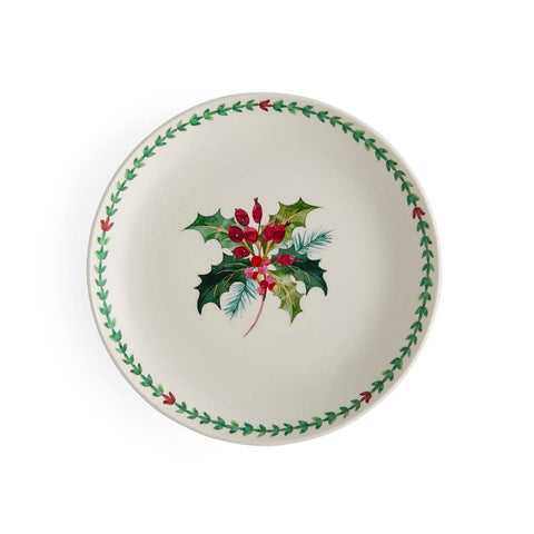 NEW - Portmeirion - Botanic Garden - Christmas - Salad Plate - Holly & Border