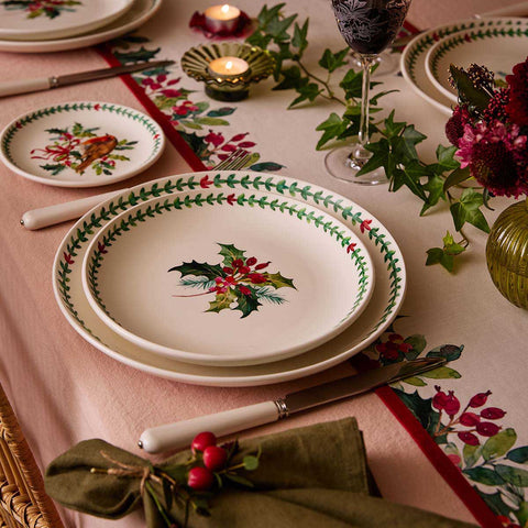 NEW - Portmeirion - Botanic Garden - Christmas - Salad Plate - Holly & Border