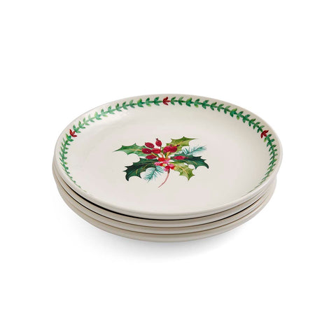 NEW - Portmeirion - Botanic Garden - Christmas - Salad Plate - Holly & Border
