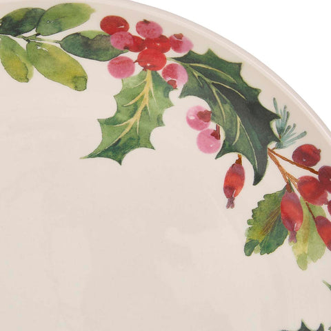 NEW - Portmeirion - Botanic Garden - Christmas - Salad Plate - Holly & Berries