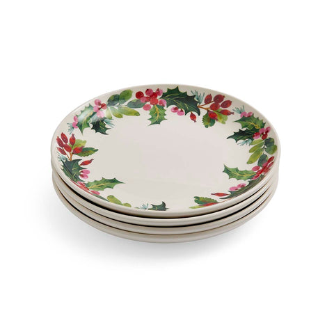 NEW - Portmeirion - Botanic Garden - Christmas - Salad Plate - Holly & Berries