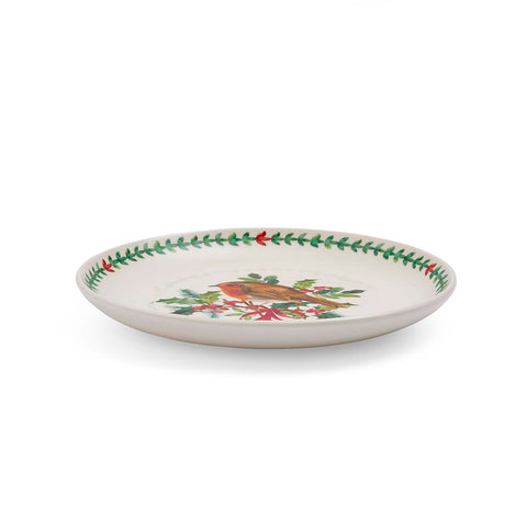 NEW - Portmeirion - Botanic Garden - Christmas - Salad Plate - Robin & Border