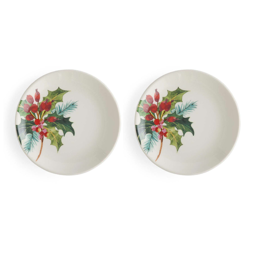 NEW - Portmeirion - Botanic Garden - Christmas - Set of 2 Side Plates - Holly