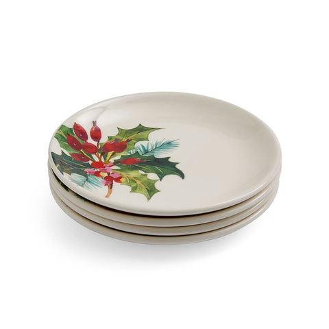NEW - Portmeirion - Botanic Garden - Christmas - Set of 2 Side Plates - Holly