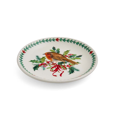 NEW - Portmeirion - Botanic Garden - Christmas - Set of 2 Side Plates - Robin