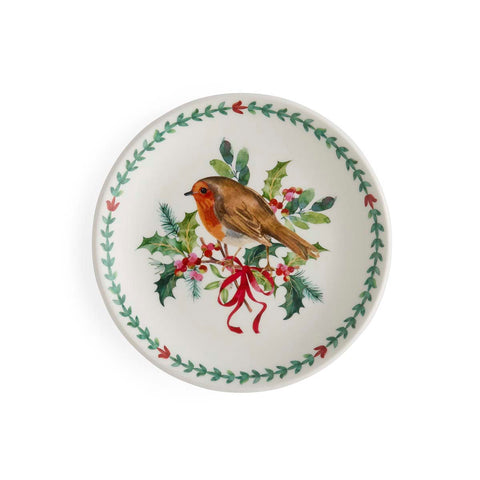 NEW - Portmeirion - Botanic Garden - Christmas - Set of 2 Side Plates - Robin