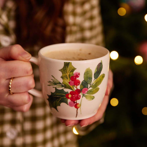 NEW - Portmeirion - Botanic Garden - Christmas - Latte Mug - Holly
