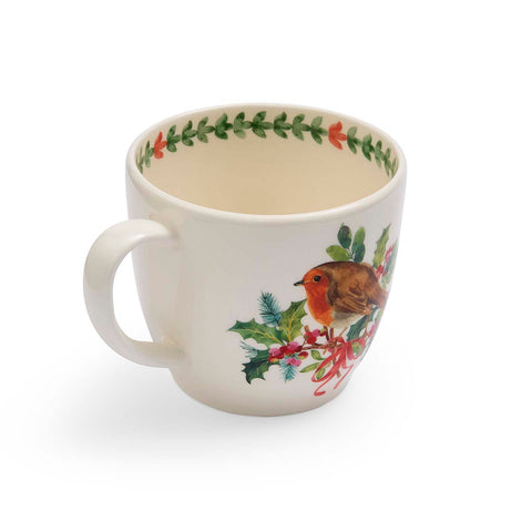 NEW - Portmeirion - Botanic Garden - Christmas - Latte Mug - Robin