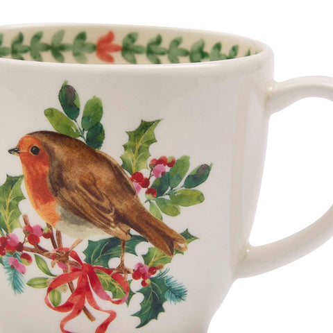 NEW - Portmeirion - Botanic Garden - Christmas - Latte Mug - Robin