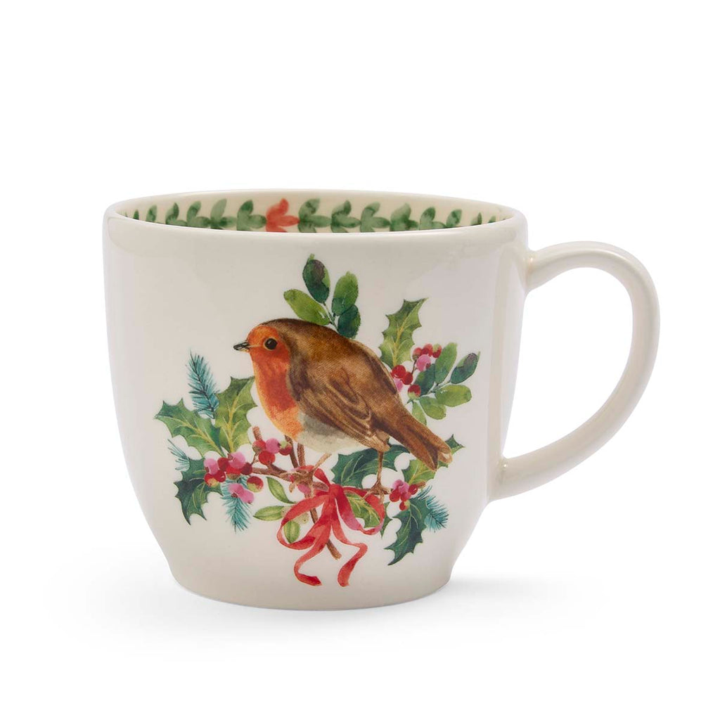 NEW - Portmeirion - Botanic Garden - Christmas - Latte Mug - Robin