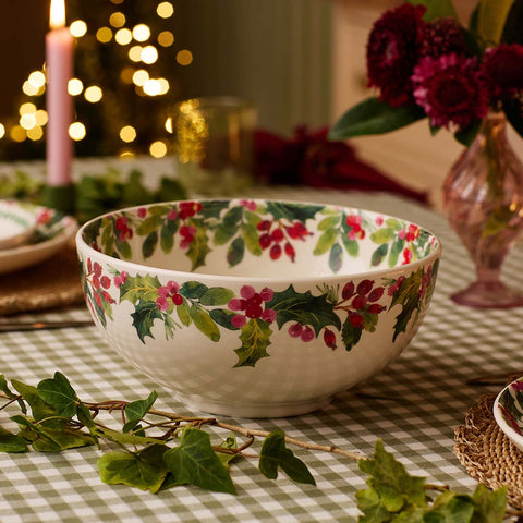 NEW - Portmeirion - Botanic Garden - Christmas - Salad Bowl - Holly