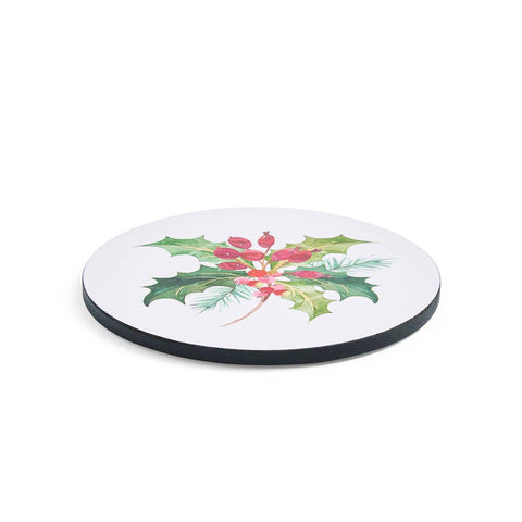 NEW - Portmeirion - Botanic Garden - Christmas - Set of 4 Round Placemats - Holly