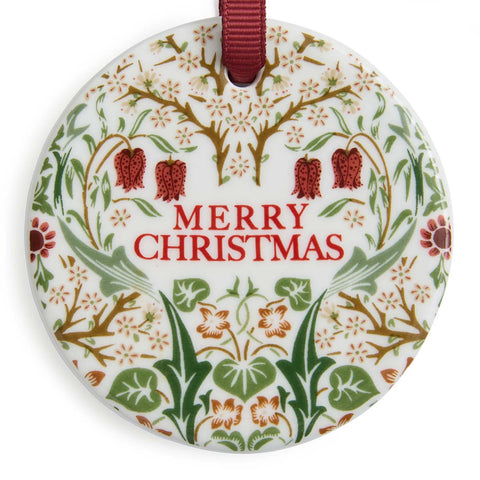 NEW - Spode - Morris & Co - Christmas - Set of 2 Decorations - Bluebell Red & Blackthorn