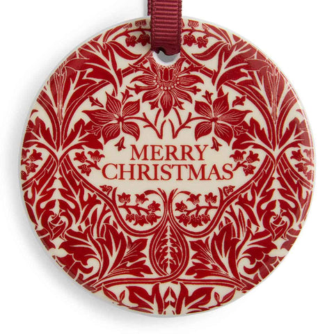 NEW - Spode - Morris & Co - Christmas - Set of 2 Decorations - Bluebell Red & Blackthorn