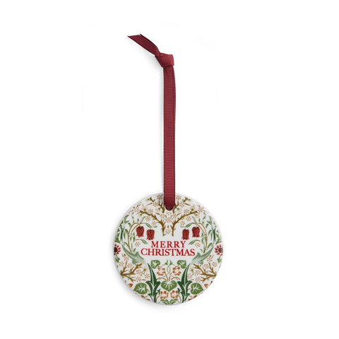 NEW - Spode - Morris & Co - Christmas - Set of 2 Decorations - Bluebell Red & Blackthorn