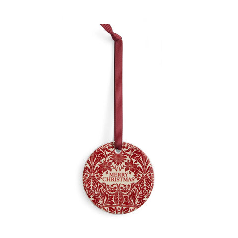 NEW - Spode - Morris & Co - Christmas - Set of 2 Decorations - Bluebell Red & Blackthorn