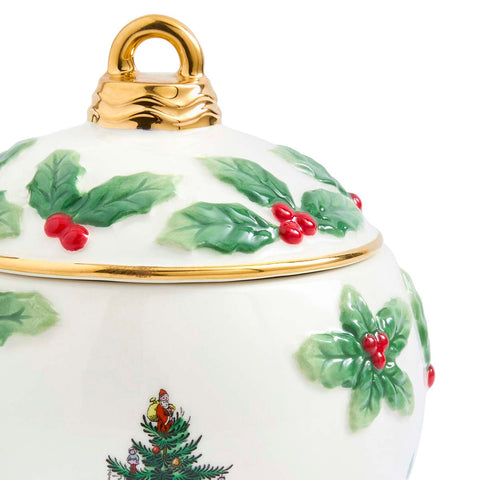 NEW - Spode Christmas Tree - Bauble Lidded Candy Bowl - 5"