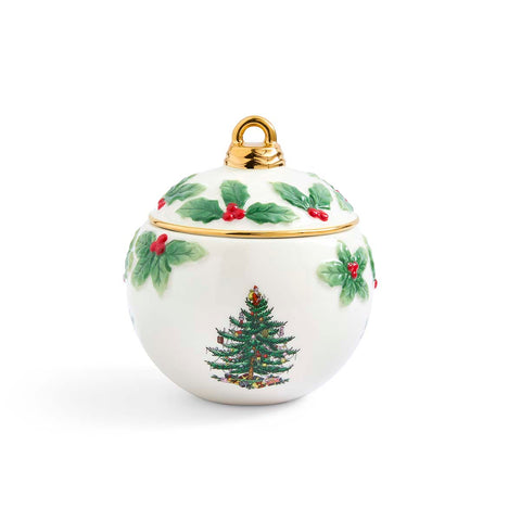NEW - Spode Christmas Tree - Bauble Lidded Candy Bowl - 5"