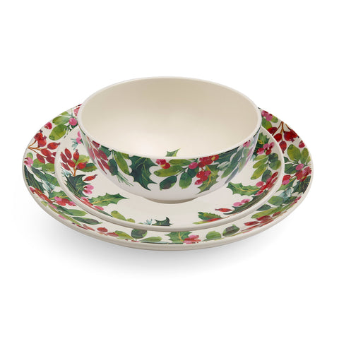 NEW - Portmeirion - Botanic Garden - Christmas - 12 Piece Dinner Set - Holly