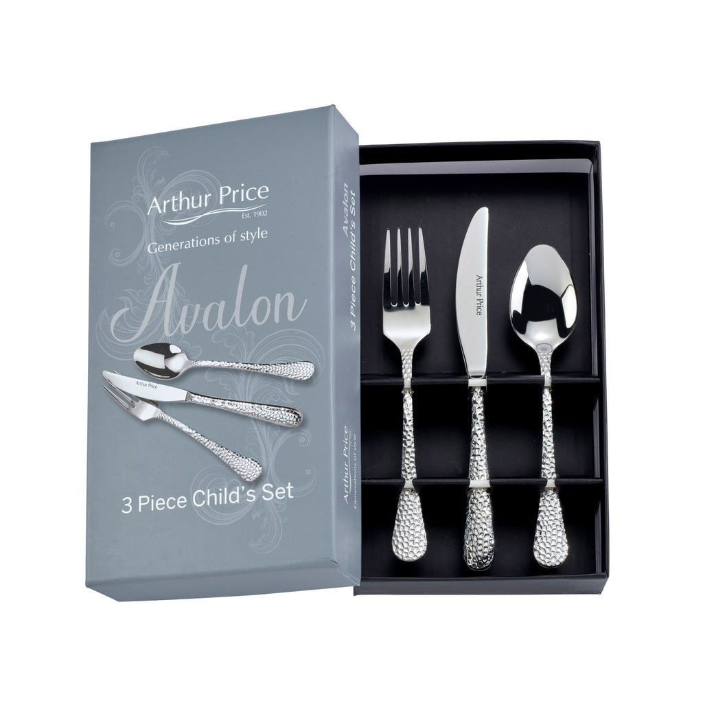 NEW - Arthur Price - Avalon - Stainless Steel - 3 Piece Child Set