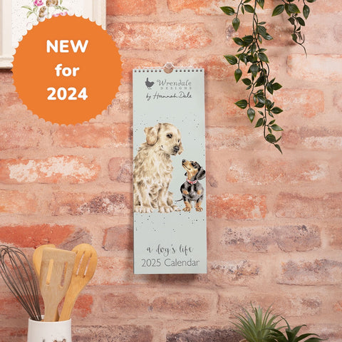 NEW - Wrendale - A Dog's Life - Slim Calendar - 2025 - NOW IN STOCK