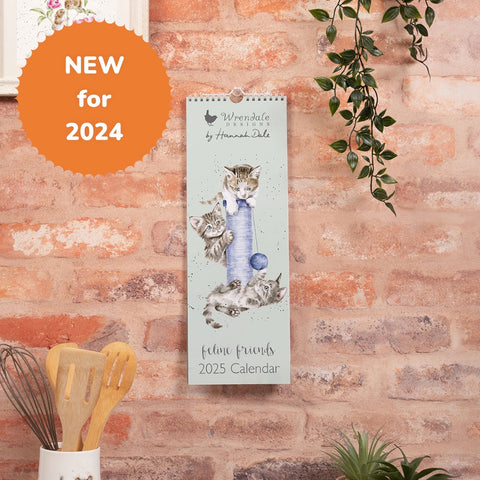 NEW - Wrendale - Feline Friends - Slim Calendar - 2025