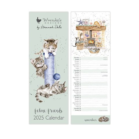 Wrendale - Feline Friends - Slim Calendar - 2025