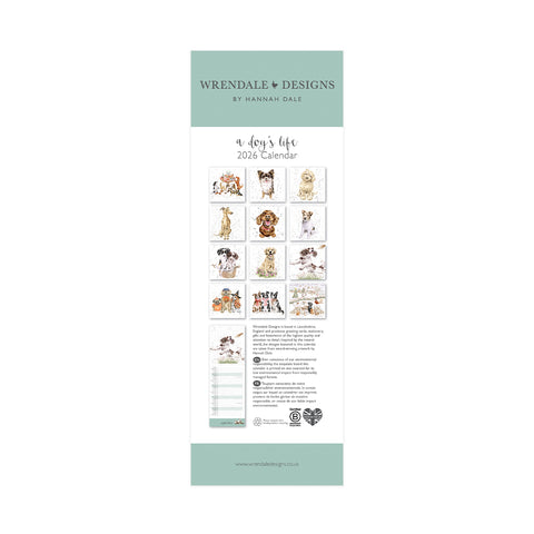 Wrendale - A Dog's Life - Slim Calendar - 2026