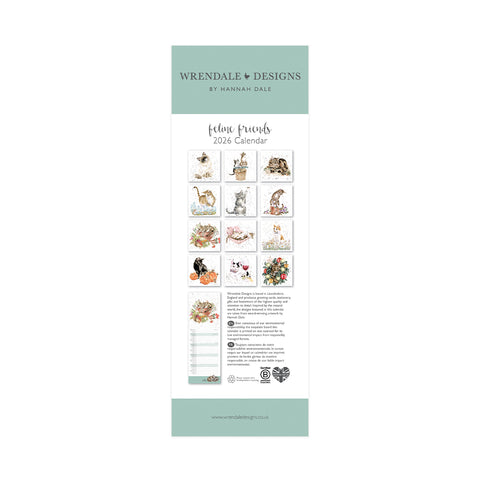 Wrendale - Feline Friends - Slim Calendar - 2026
