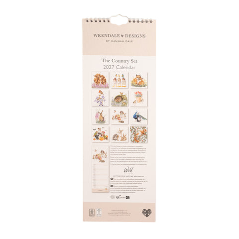 NEW - Wrendale - The Country Set - Slim Calendar - 2027