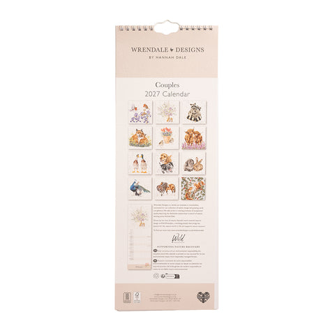 NEW - Wrendale - Yours and Mine Couples - Slim Calendar - 2027
