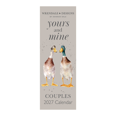 NEW - Wrendale - Yours and Mine Couples - Slim Calendar - 2027
