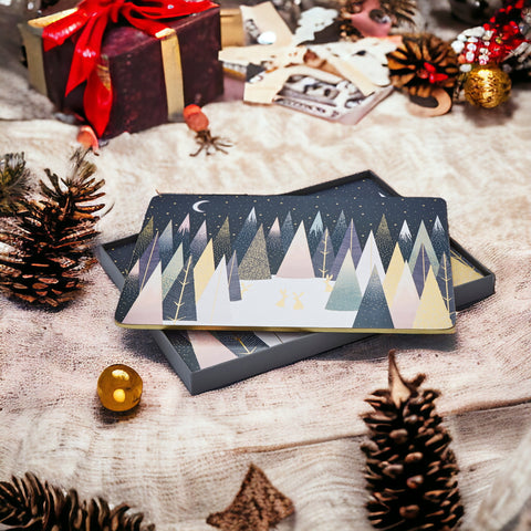 Sara Miller - Frosted Pines - Placemats - Box Set of 4
