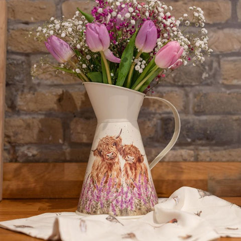 NEW - Wrendale  Metal Flower Jug - Gentle Giants Cows