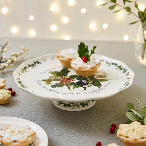 The Holly & the Ivy Pierced Footed Cake Plate