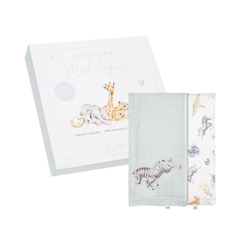 NEW - Wrendale - Little Wren Baby Collection - Muslin Cloth Gift Set - 3 Designs