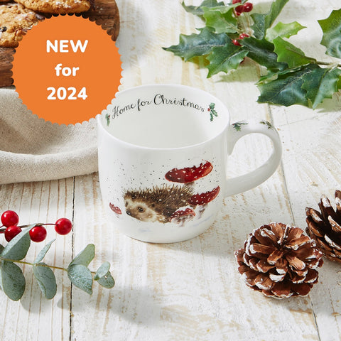 NEW - Wrendale - Christmas - Fine Bone China Mug - Home for Christmas Hedgehog