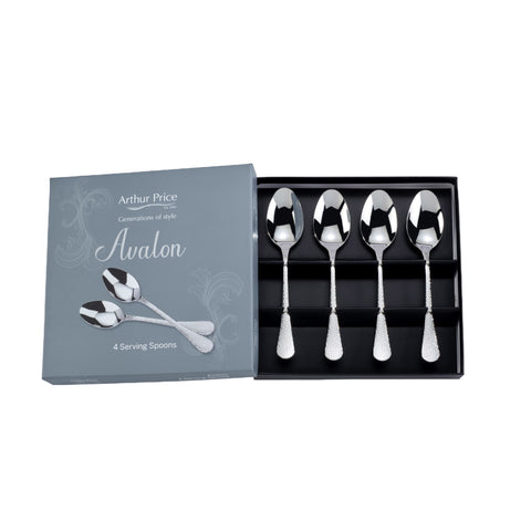 NEW - Arthur Price - Avalon - Stainless Steel - Set of 4 Serving Spoons