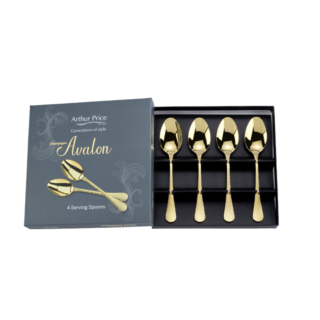 NEW - Arthur Price - Avalon - Champagne Gold - Set of 4 Serving Spoons