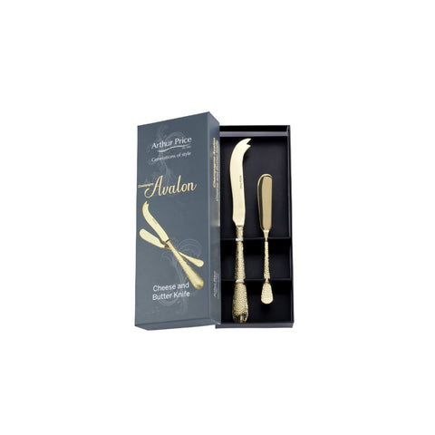 NEW - Arthur Price - Avalon - Champagne Gold - Cheese and Butter Knife Set