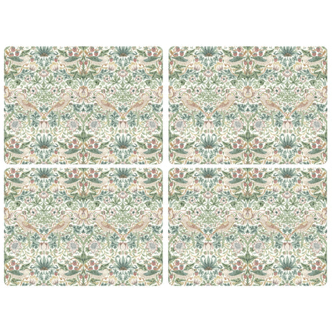 NEW - Morris & Co - Box Set of 4 Extra Large Placemats - Strawberry Thief