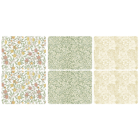 NEW - Morris & Co - Box Set of 6 Placemats - Simply Mixed
